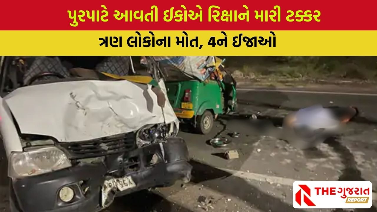 Kheda: માતરમાં રોંગ સાઈડ જતી ઈકોએ રિક્ષાને ભયંકર રીતે ટક્કર મારી, 3ના મોત, 4ને ઈજાઓ