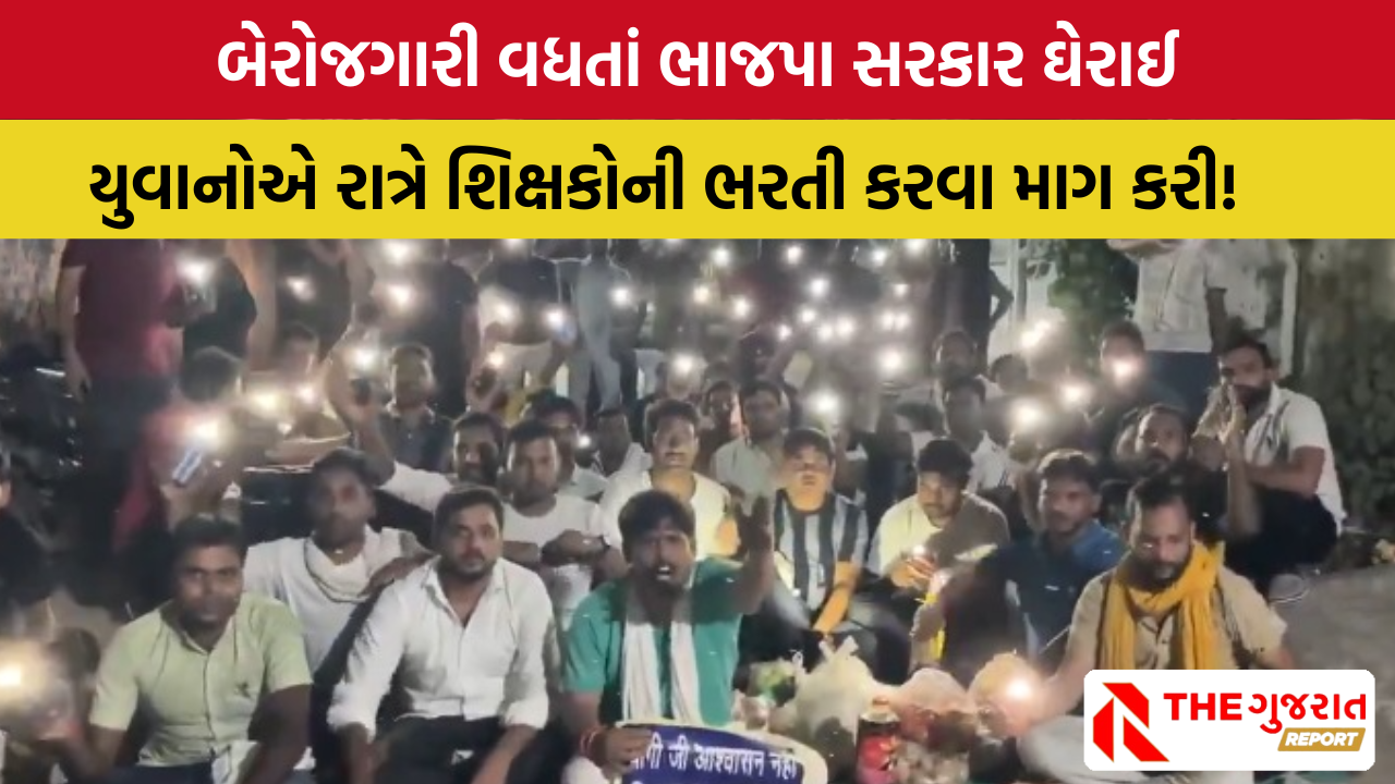 Prayagraj: રોજગાર મેળવવા યુવાનોનો રાત્રે જોરદાર વિરોધ, ભાજપા સરકાર સામે આક્રોશ