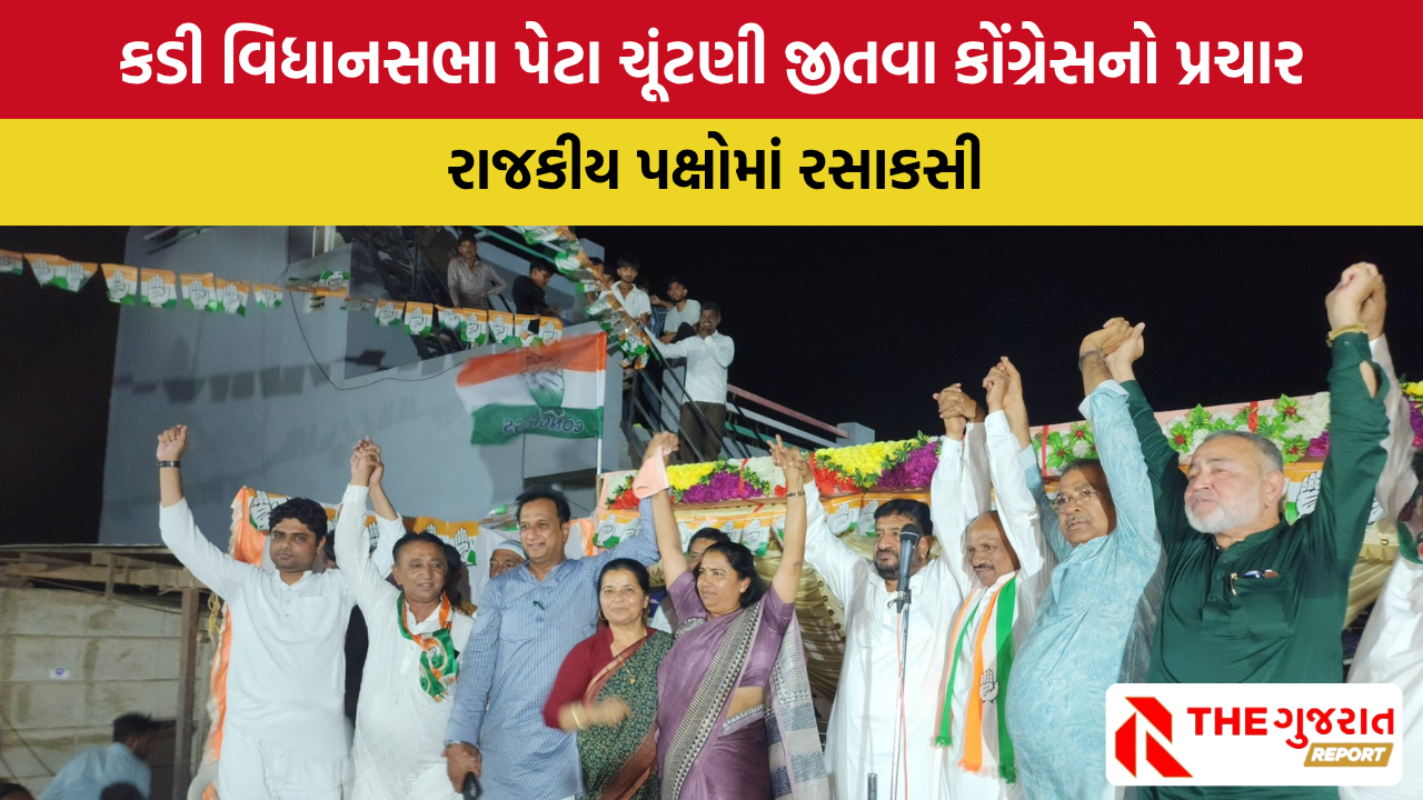 Kadi Assembly By-Election: કોંગ્રેસનો જોરદાર પ્રચાર, રમેશ ચાવડાને જીતાડવા રણનીતિ