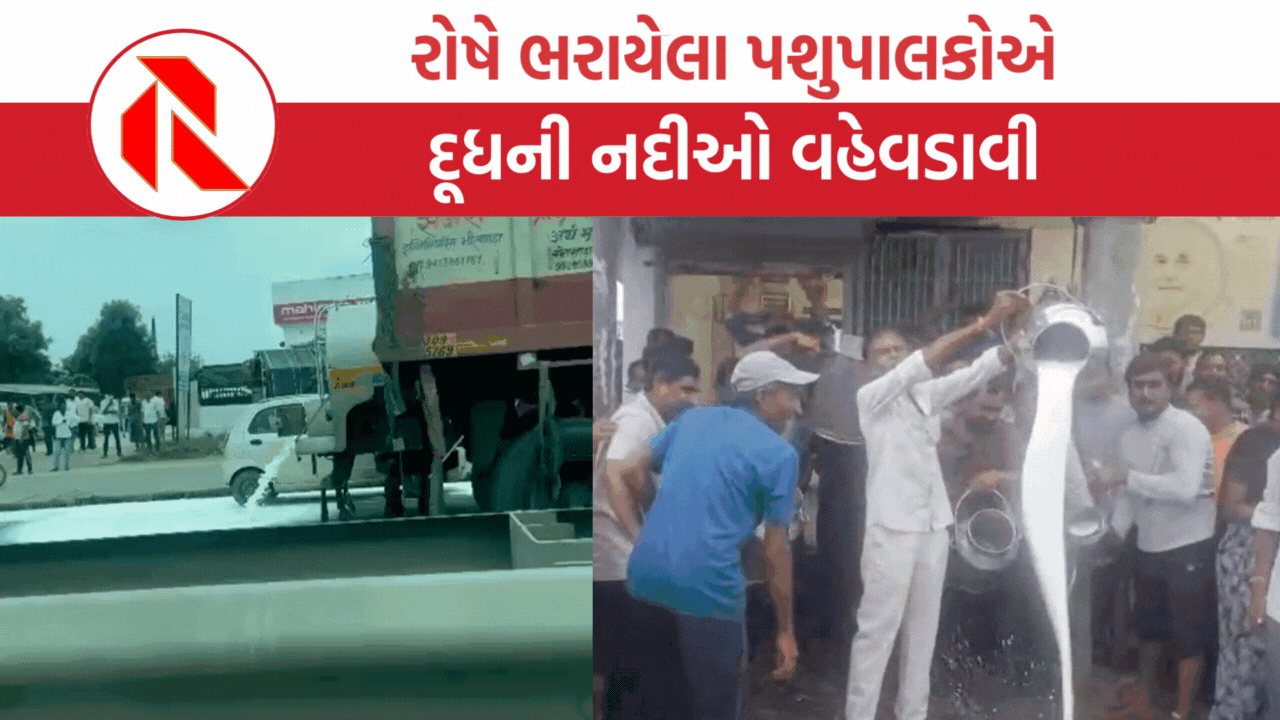 Sabarkantha: પશુપાલકોનું આંદોલન બન્યું ઉગ્ર, ઠેર ઠેર દૂધ ઢોળી કર્યો વિરોધ