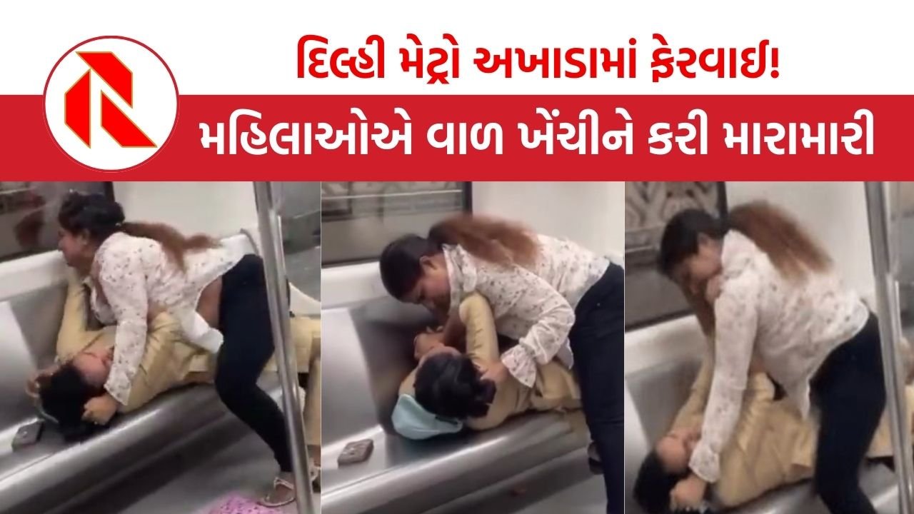 Delhi: દિલ્હી મેટ્રોમાં બની કુસ્તીનું મેદાન, બે મહિલાઓ બરાબરની બાખડી