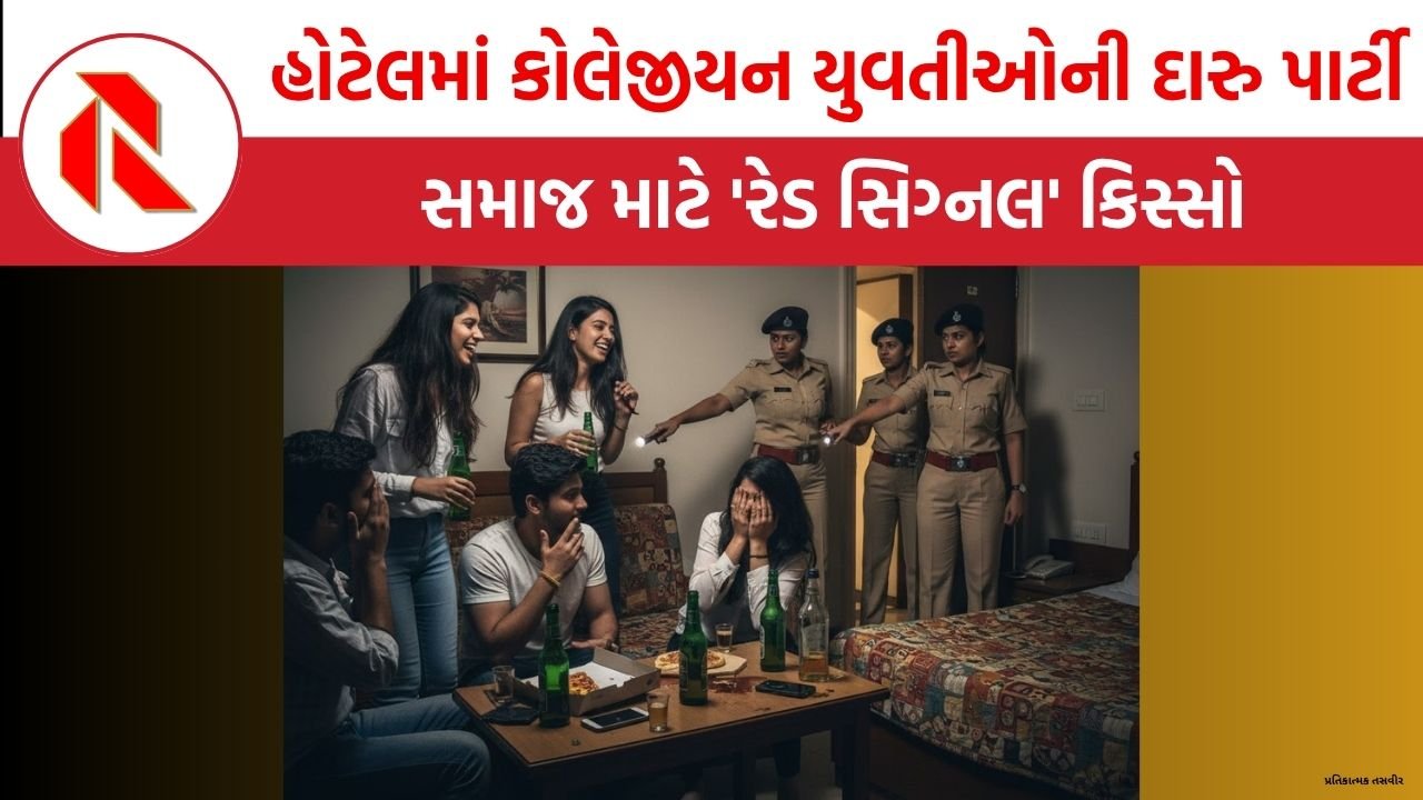 Vadodara: વડોદરાની હોટલમાં કોલેજીયન યુવતીઓ મિત્રો સાથે દારૂની મોજ માણતા ઝડપાઇ! સમાજ માટે ‘રેડ સિગ્નલ’ કિસ્સો