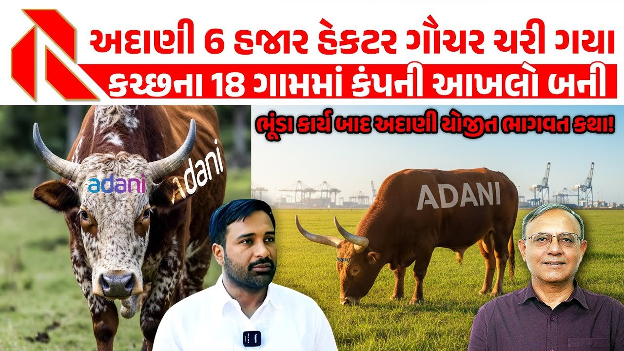 Adani: કચ્છમાં અદાણી ગ્રુપે ગૌચરની જમીનો ગપચાવી લીધી! લોકોમાં ભારે રોષ!