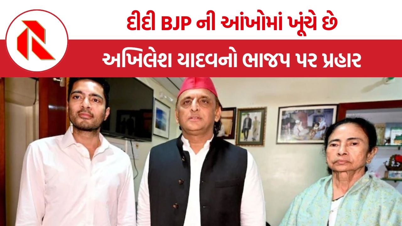 Akhilesh Mamata Meeting: મમતા બેનર્જી સાથે મુલાકાત બાદ અખિલેશ યાદવનો ભાજપ પર પ્રહાર: ‘દીદી BJP ની આંખોમાં ખૂંચે છે’