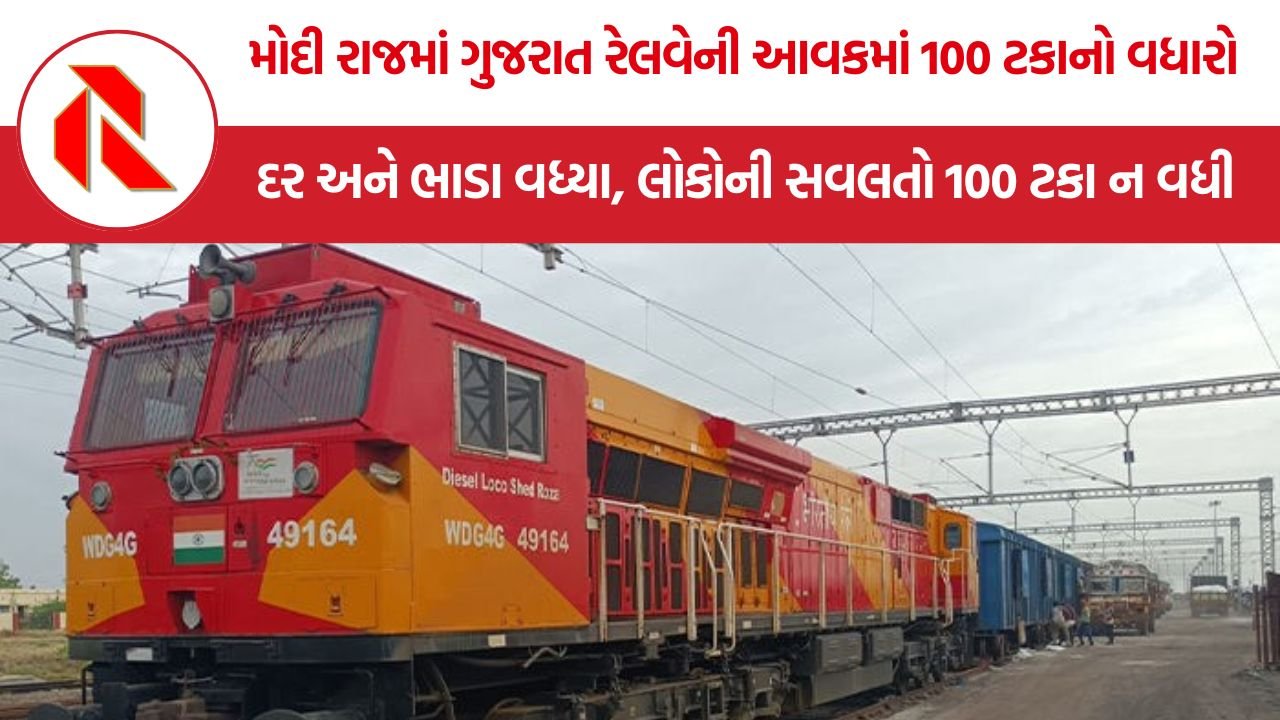 Gujarat Railway Revenue: મોદી રાજમાં ગુજરાત રેલવેની આવકમાં 100 ટકાનો વધારો, દર અને ભાડા વધ્યા, લોકોની સવલતો 100 ટકા ન વધી