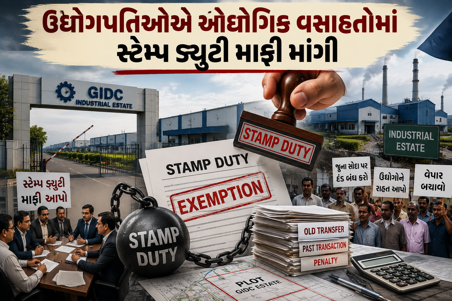 GIDC Stamp Duty: ઉદ્યોપતિઓએ ઔદ્યોગિક વસાહતોમાં સ્ટેમ્પ ડ્યુટી માફી માંગી, ગુજરાતના દરેક સામાન્ય લોકોએ અગાઉના મકાન સોદા ઉપર નાણા આપી દીધા 