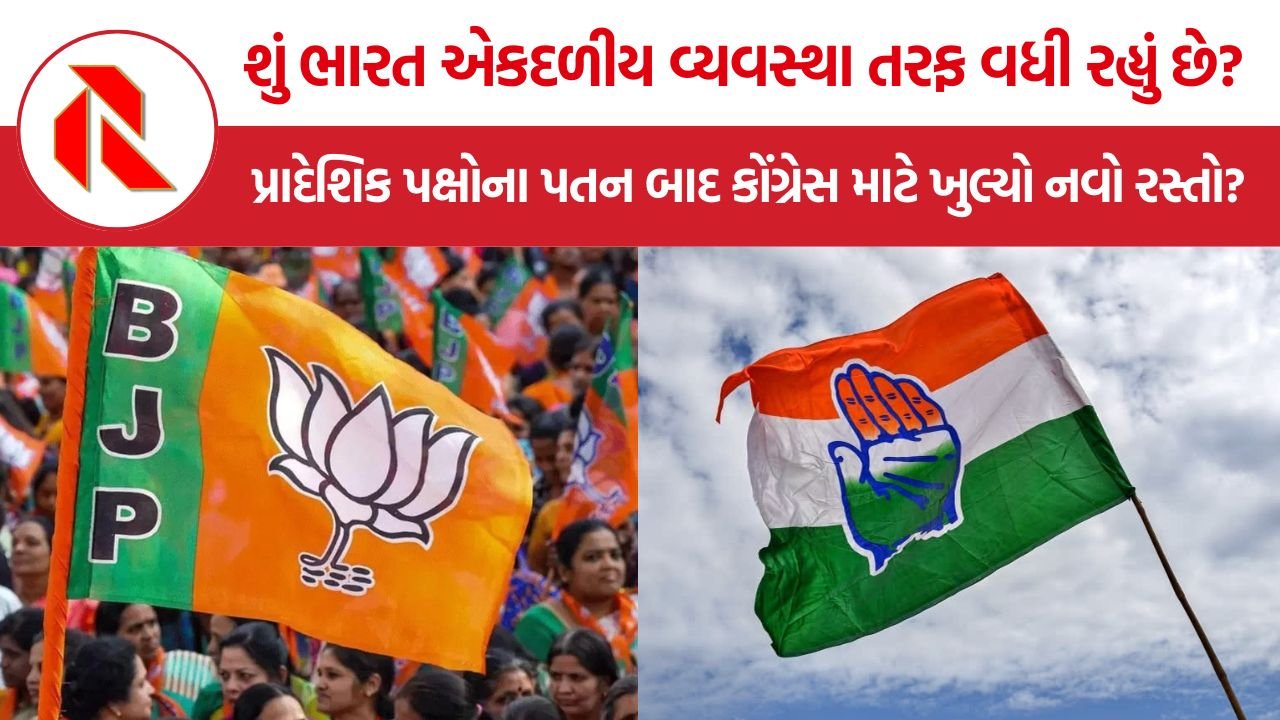 Indian Politics BJP vs Congress: શું ભારત એકદળીય વ્યવસ્થા તરફ વધી રહ્યું છે? પ્રાદેશિક પક્ષોના પતન બાદ કોંગ્રેસ માટે ખુલ્યો નવો રસ્તો?