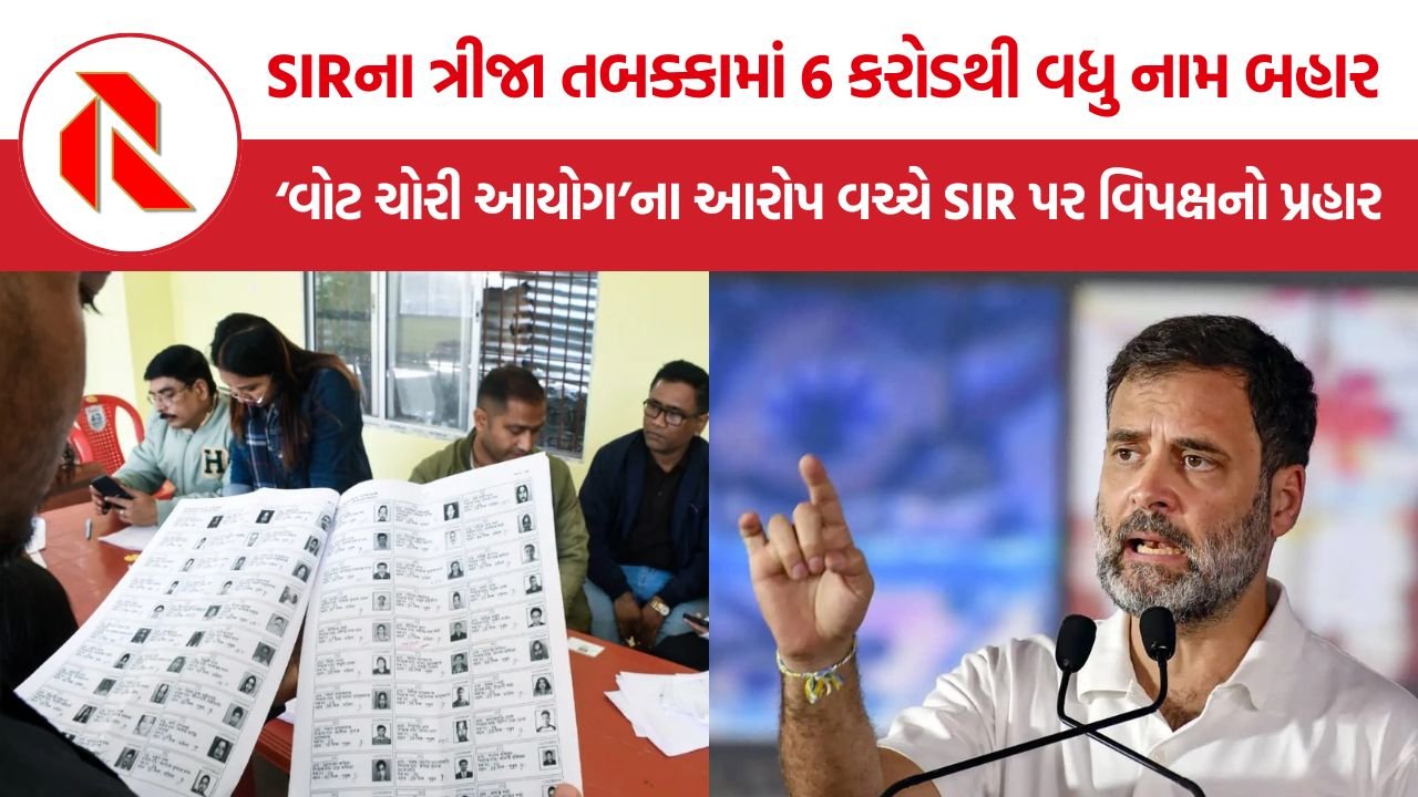 SIR Voter List 2026: SIRના ત્રીજા તબક્કામાં 6 કરોડથી વધુ નામ ડ્રાફ્ટ મતદાર યાદીમાંથી બહાર, રાહુલ ગાંધીનો ચૂંટણી આયોગ પર ‘વોટ ચોરી’નો આરોપ