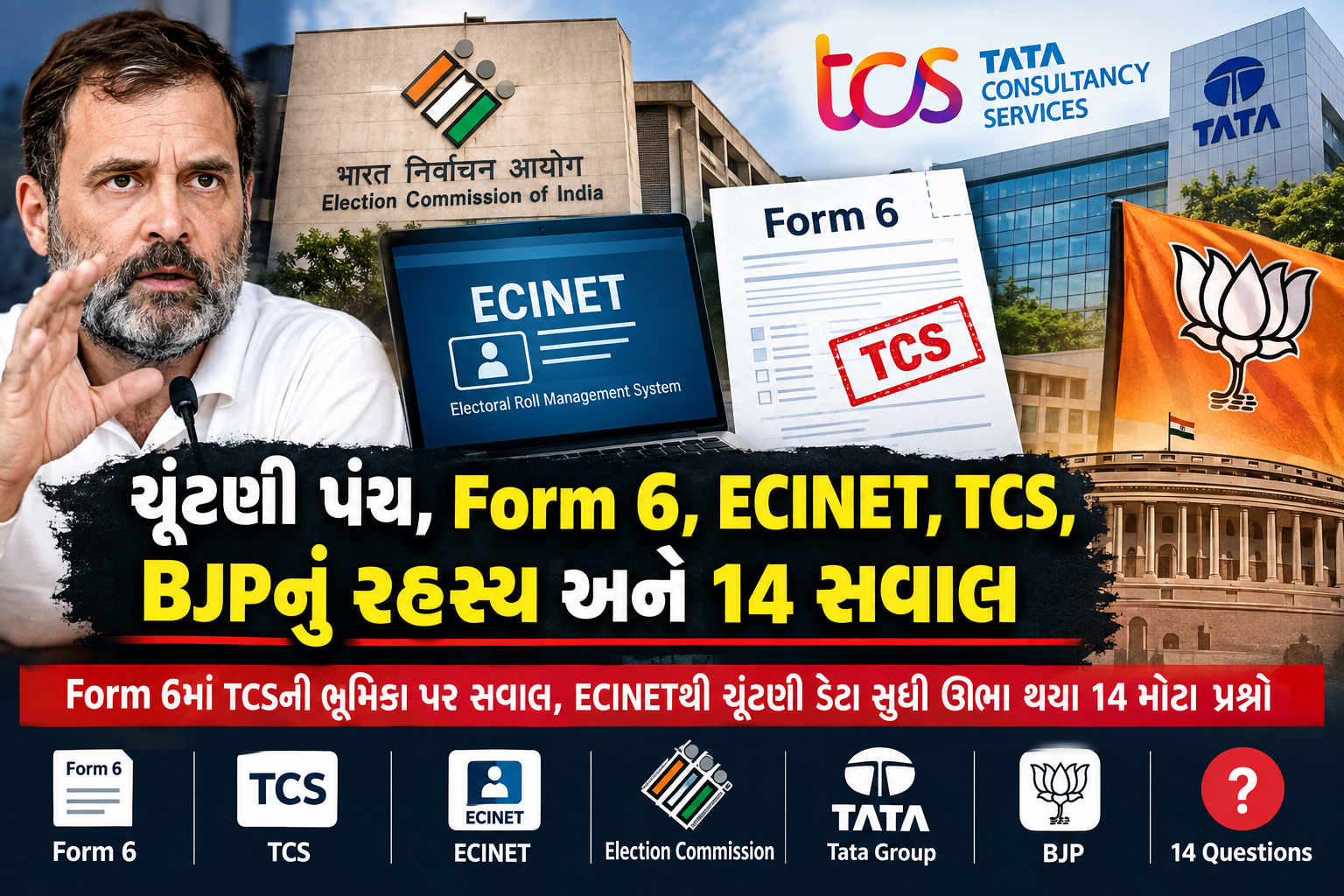 Form 6 TCS Controversy: ચૂંટણી પંચ, Form 6, ECINET અને TCSને લઈને 14 સવાલ, રાહુલ ગાંધીના દાવા બાદ ચર્ચા તેજ