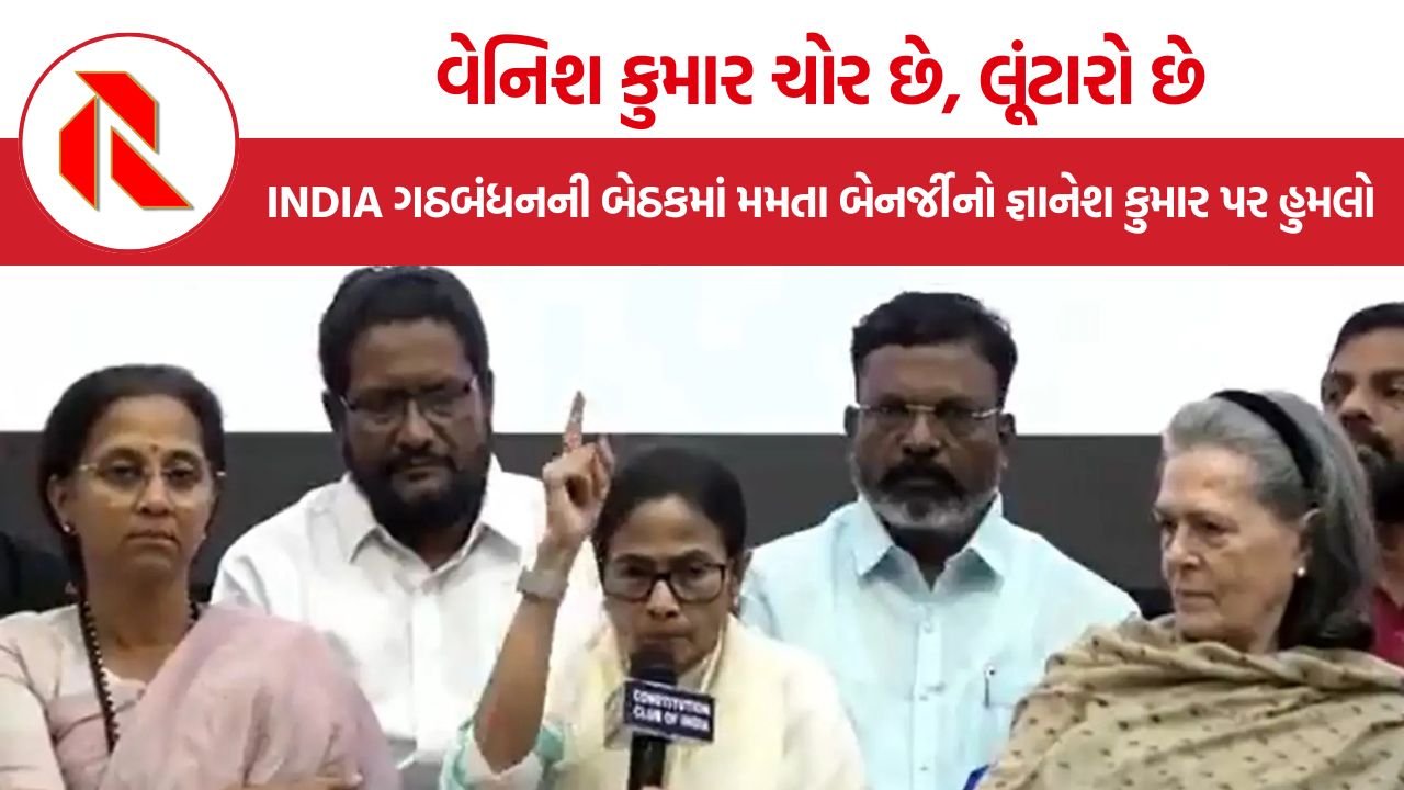 Mamata Banerjee Gyanesh Kumar: INDIA ગઠબંધનની બેઠકમાં મમતા બેનર્જીનો જ્ઞાનેશ કુમાર પર હુમલો, ‘વેનિશ કુમાર’ કહી રાજીનામું માંગ્યું