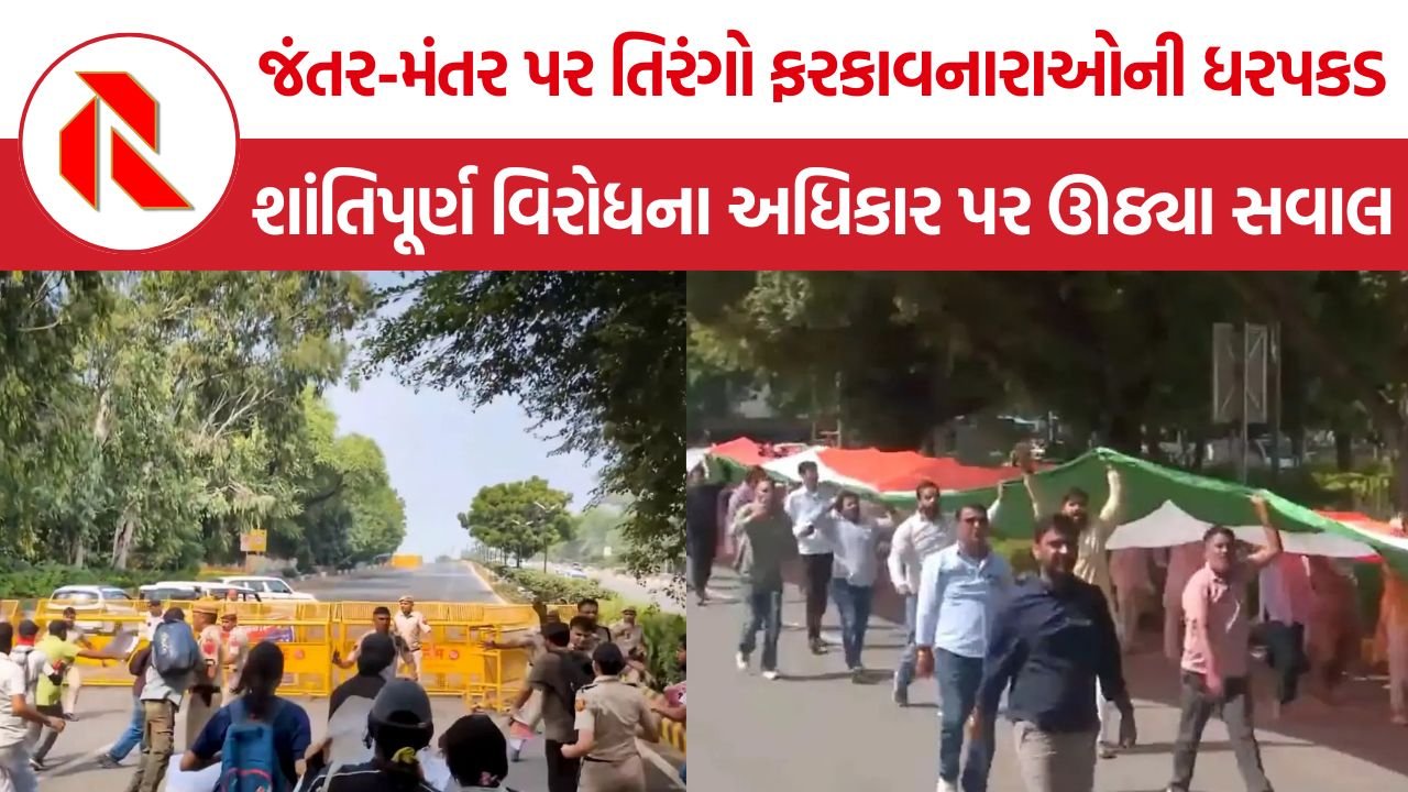 Right to Peaceful Protest: જંતર-મંતર પર તિરંગો ફરકાવનારાઓની ધરપકડ, શાંતિપૂર્ણ વિરોધના અધિકાર પર ઊઠ્યા સવાલ